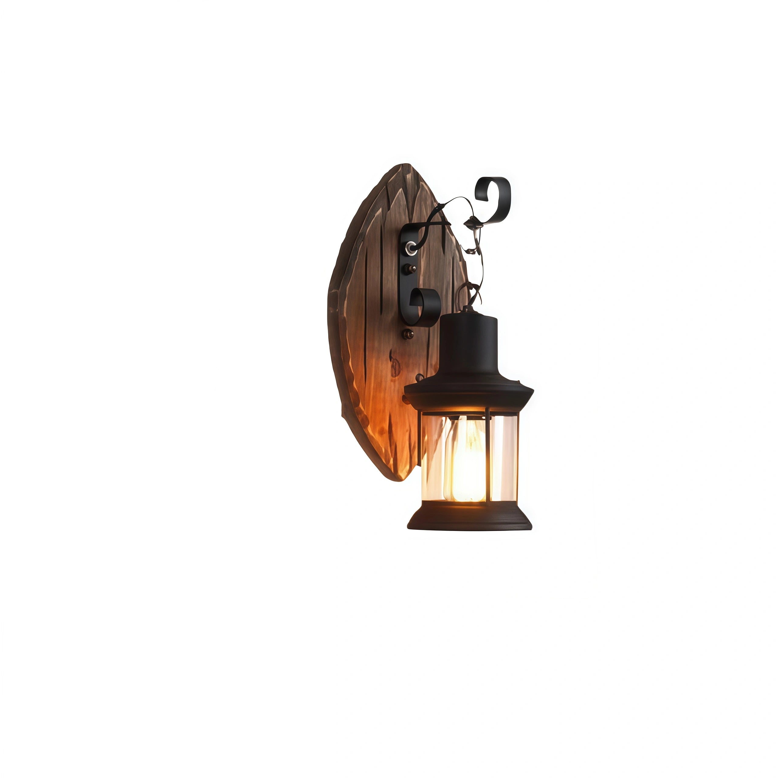 Irondale Industrial Black Metal Wall Lamp - Lantern for Dining Room